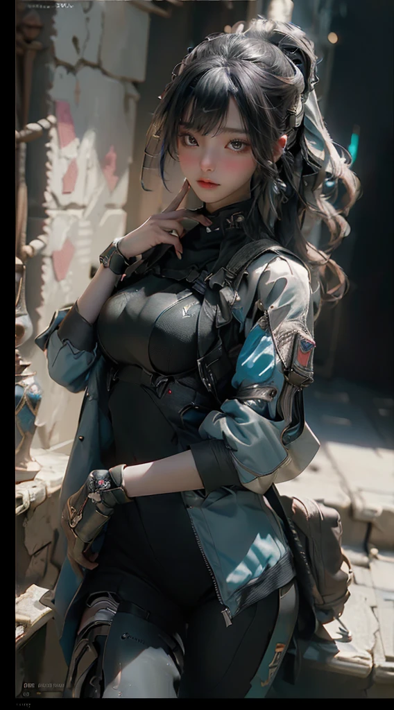 ((Best quality)), ((masterpiece)), (detailed:1.4), 3D, an image of a beautiful cyberpunk female,HDR (High Dynamic Range),Ray Tracing,NVIDIA RTX,Super-Resolution,Unreal 5,Subsurface scattering,PBR Texturing,Post-processing,Anisotropic Filtering,Depth-of-field,Maximum clarity and sharpness,Multi-layered textures,Albedo and Specular maps,Surface shading,Accurate simulation of light-material interaction,Perfect proportions,Octane Render,Two-tone lighting,Wide aperture,Low ISO,White balance,Rule of thirds,8K RAW,