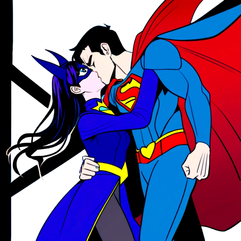 Batgirl kissing with superman