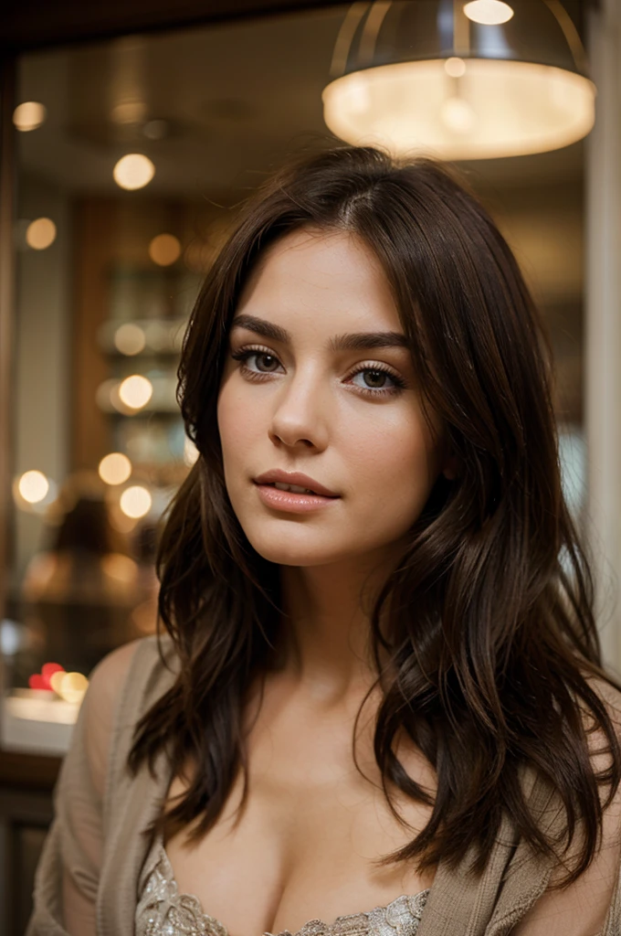 pretty realistic brunette woman very beautiful