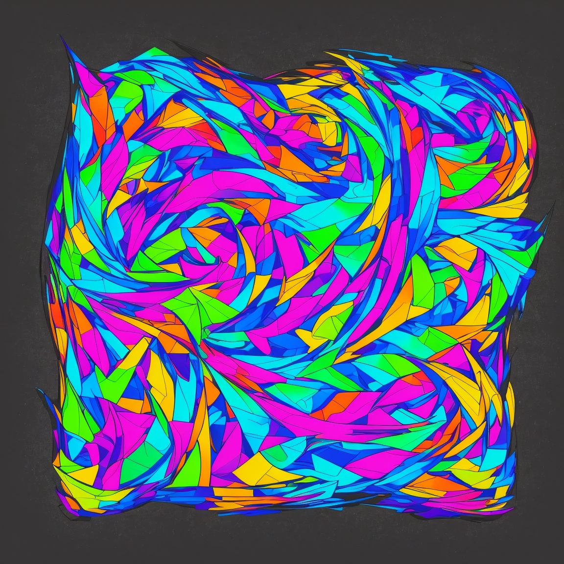A versatile and vibrant graphic art design, ideal for stickers, t-shirts, posters and badges. The design is abstract, with bold colors, and features clean, smooth lines. Its perspective is flat, without distortions, and its vector rendering allows a high level of detail. In addition, the design is optimized for use in sublimation t-shirts and can be easily cut out from the background. The end result is an impactful design ready to be applied to different products. Sticker, t-shirt, poster, vector, graphic art, emblem. Details: Abstract, colorful, vibrant. Art Style: Illustrative, with clean lines. Texture: Smooth, no visible textures. Perspective: Flat, without distortion. Rendering engine: Vector, with a high level of detail. Rendering: Guidance Scale 2, Strength 6