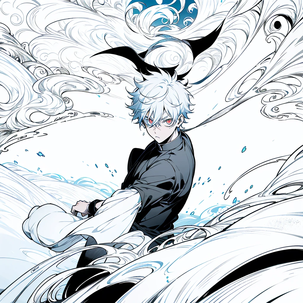 mage, jujutsu kaisen, sukuna, boy, eye red, eye blue, mad, rpg