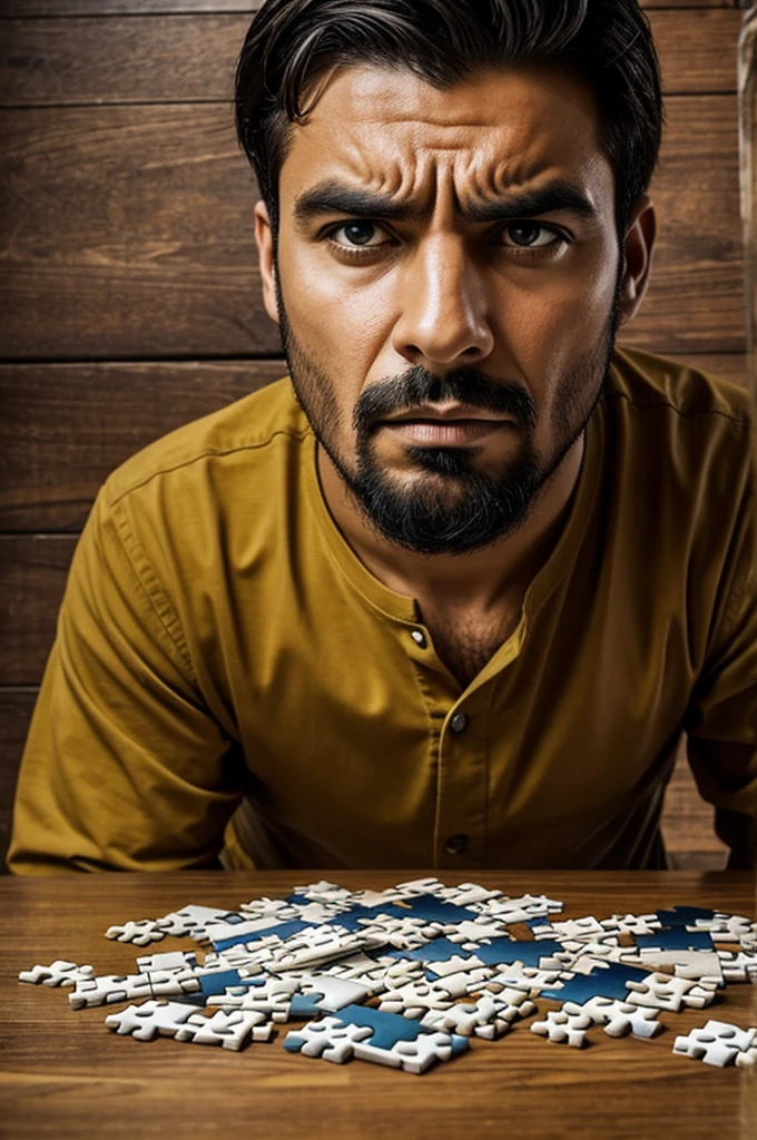 a man was puzzled