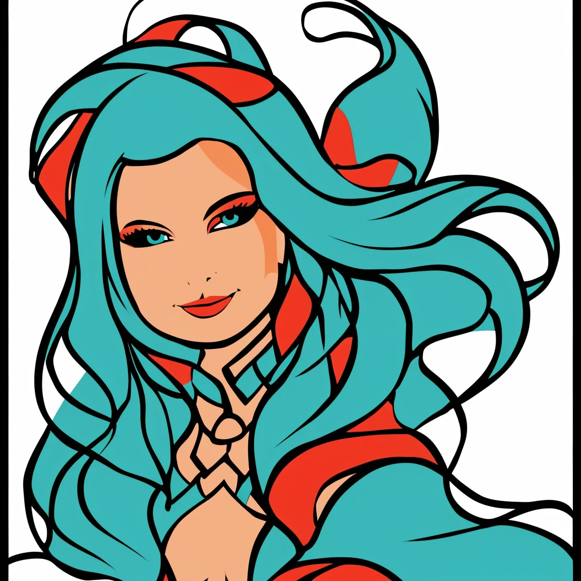versatile teal and cornsilk colors art design, ideal for stickers, t-shirts, posters, the design is abstract, smooth lines, its perspective is flat, without distortions, vector rendering:1.4, Sticker, t-shirt, poster, vector, graphic art, emblem. Details: Abstract, colorful, vibrant. Art Style: Illustrative, with clean lines. Texture: Smooth, no visible textures. Perspective: Flat, without distortion. Rendering engine: Vector, with a high level of detail. Rendering: Guidance Scale 2, Strength 6