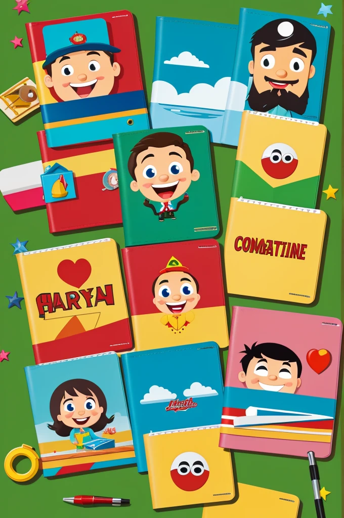 Cartoon, animated cartoon, , commodity, Happy, happy, released the notebooks, vacation