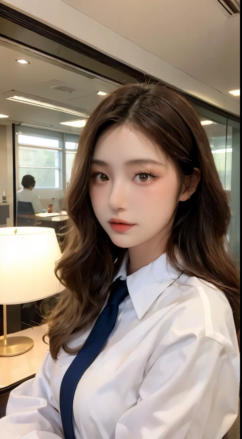 - [ ] realistic:1.37, table top, best quality, RAW photos, absurd, nffsw, 1 girl, wavy hair, brown hair , looking at viewer, In a large conference room in an office in Tokyo's High Tower office building ,Tokyo Tower,intricate details, detailed background, detailed skin, pore, highest resolution, nffsw , Presentation to 10 men , beautiful model, soft light on the face,Japanese_modeled , medium chest, With a 30-year-old woman ,((white uniform shirt))