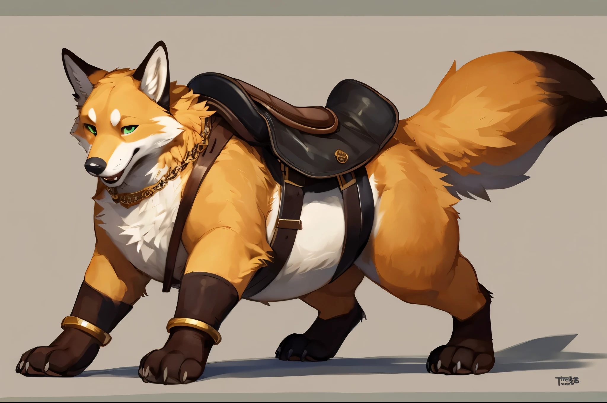 4k ultra quality, 4k full body view,ultra high detailed body,singo person,feral fox, detailed body, (ultra detailed belly), white belly fur,big belly, ((round belly)), enormous belly, enormous body, bulge,by mystikfox61, by glitter trap boy, by bebebebebe,by morethreedee, by seibear,(thick thigh),(chubby thigh),thicc thigh,thick legs,chubby legs,thicc legs,massive butt,enomorous thigh,massive thigh,massive legs,(detailed thigh),(wide thigh),thick butt,fluffy belly,furry belly,sharp nails,((sfw)),(ultra detailed face),ultra detailed eyes,cute face,green eyes,(golden fur),mouth open,big tail,fluffy tail,(detailed tail),enomorous tail,front view,bigger tail,huge tail,bloated feral belly,enomorous thigh,fluffy paws,detailed paws,thick paws,chubby paws,huge paws,big paws,(black paws),bare paws,ornate belts,ornate necklace,golden bracelet,leather belts,multiple belts, saddle bags,ornate saddle,saddle packs,big packs,mediaeval town,mediaeval style,treader