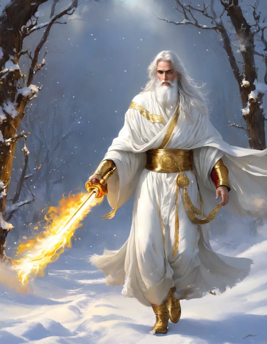 Son of the man, dressed to the feet of a long garment and girded by the chest with a golden belt, his head and fur were white like white wool , like snow, and your eyes, like a flame of fire; and his feet, similar to shiny brass, as if it had been refined in a furnace