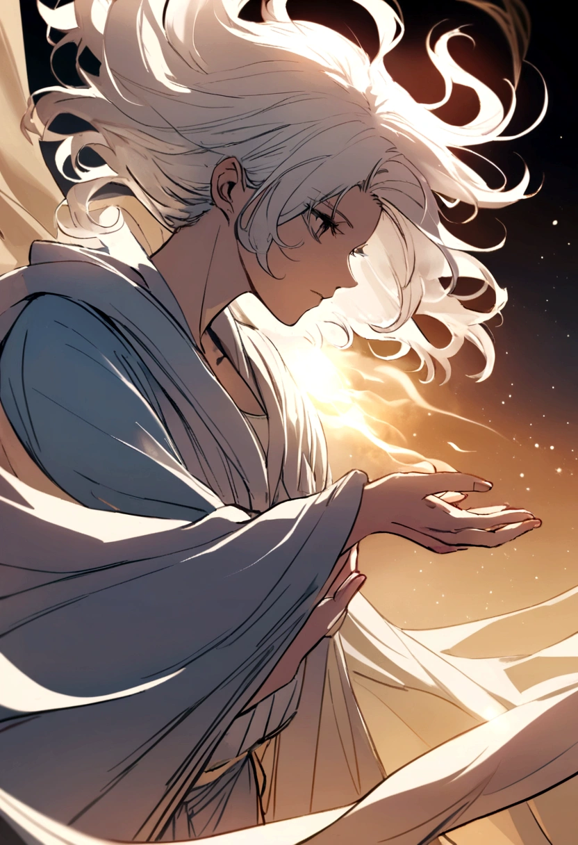 creates an air god with white hair