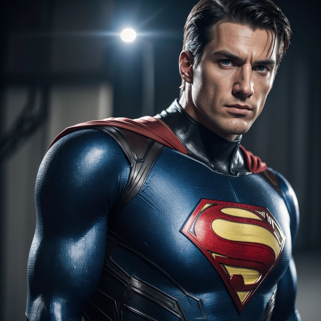 Florian Wirtz as Superman in DC, detailed superhero suit, Germany flag on chest, muscular body, piercing eyes, chiseled jawline, heroic pose, dramatic lighting, cinematic composition, rich color palette, gritty realism, (best quality,4k,8k,highres,masterpiece:1.2),ultra-detailed,(realistic,photorealistic,photo-realistic:1.37)