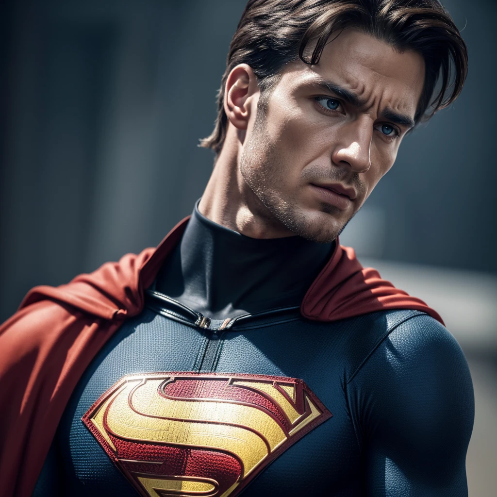 Florian Wirtz as Superman in DC, detailed superhero suit, Germany flag on chest, muscular body, piercing eyes, chiseled jawline, heroic pose, dramatic lighting, cinematic composition, rich color palette, gritty realism, (best quality,4k,8k,highres,masterpiece:1.2),ultra-detailed,(realistic,photorealistic,photo-realistic:1.37)