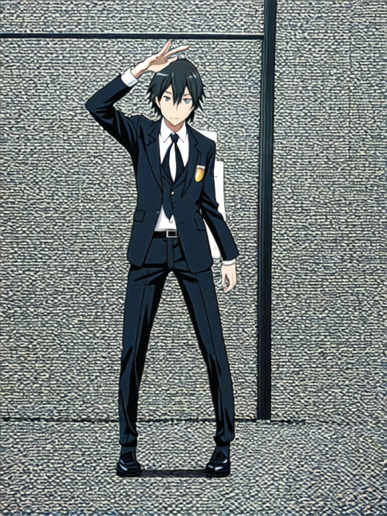 masterpiece, best quality, Hachiman hikigaya, collage suit