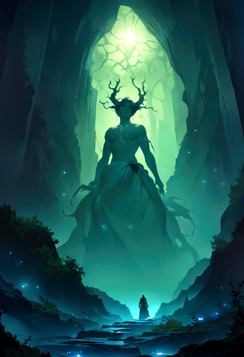 1 man ,masterpiece, best quality, (extremely detailed CG unity 8k wallpaper), (best quality), (best illustration), (best shadow), absurdres, realistic lighting, (Abyss), beautiful detailed glow, art by PeterMohrBacher,