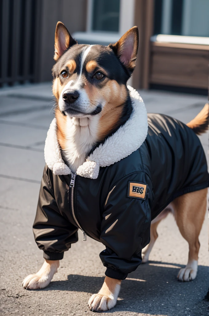 Bitcoin jacket dog