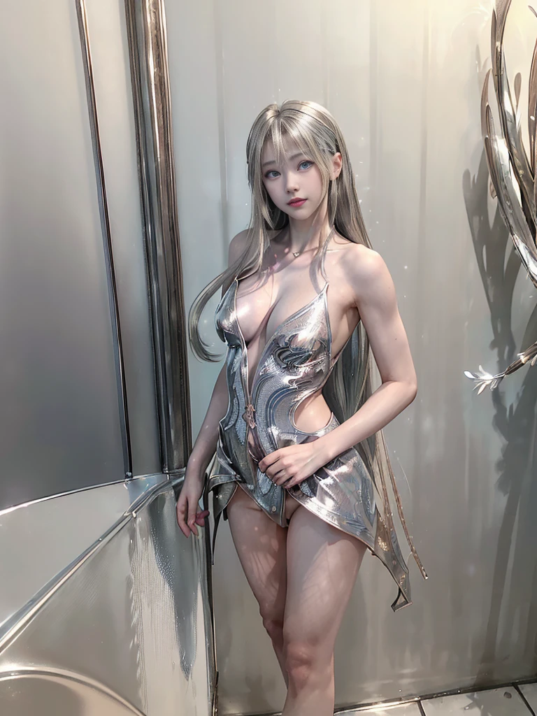(Anatomically normal:1.8)、(美しく綺麗なCompletely :1.8)、(綺麗な全身のスタイルで容姿端麗なCompletely nakedる垂れていない張りのある綺麗な形の大きな乳房とPink small areolaとEre prominent nipplesが自慢で皆に見せたる:1.8)、(とても綺麗なCompletely naked:1.8)、(9Life-size face:1.8)、A full-body photo showing you from head to toe、(立っている全身のCompletely nakedの全身写真:1.8)、(Beautiful ltanding together:1.8)、(スクワットが出来ない位の余りにも長過ぎて余りにも細過ぎるCompletely nakedの美脚:1.8)、(特にCompletely naked細い:1.8)、(A full-body photo sg beautiful legs that are too thin:1.8)、Thin and slender build、(Completely naked:1.8)、(Deep cleavage:1.8)、(Beautiful, reasts that are y not saggy:1.8)、(Big Breasmpletely naked:1.8)、(Pussy is absolutely invisicompact, straight, and proud hair that gfrom the pubis:1.8)、(Pink small areola:1.8)、(Erect and prominent nipples:1.8)、Coordinating posture for large, well-shapests that prouverhang、(She has a vong exhibitionist streak:1.8)、(若くて綺麗なCompletely nakedを皆に見.8)、(特に若くて垂れていない張りのある綺麗な形の大きな乳房とPink small areolaとErect and prominent nipplesをみんなに見てほしい願望が強い:1.8)o, masterpiece, 8K, Tabletop, RAW Photos, wonderful, 最high y, Photorealistic and hVeryed CG integrated 8K wallpaper, high quality, Very detailed, Narrative poem, Particle Effects, Dynamic Effects, Written boundary depth, Cinematic Light, Lens flare, Ray Tracing)), Fantasy, 美しいCompletely nakedの女性1人, Big, beautiful blue eyes, Silver, super long, straight hair that reaches down to her waist、(Distinctive silver hair:1.8eautiful and symmetrical small face、(Too beautiful small face:1.8)、(9Life-size small face:1.8)、A beautiful and small face created by a professional makeup artist to perfection、(A beautiful woman with a small face that is so beautiful you can't help but stare.:1.8)、(9Life-size small face:1.8)、素晴らしく美しくて綺麗な容姿端麗な張りのある綺麗な形の大きな乳房を持つ超綺麗な全身Completely nakedの超美人、(特に張りのある綺麗な形の大きな乳房とPink small areolaとErect and prominent nipplesが自慢でその綺麗過ぎるCompletely nakedの自分を皆に見せている嬉しさ:1.8)、(素晴らしく容姿端麗なCompy naked:1.8)、Beautiful, natural skin ton's not too white、Calm, s, long, silver, straight tre 露出された余りにも長過ぎて余りにも細過ぎる特に太もも細いCompletely nakedの素(Completely nakedの脚線美:1.8)、Bare feet without shoes、何も着ていない余りにも美し過ぎる綺麗な形の大きくて綺麗な乳房を持つCompletely nakedの女性、jewelry, Chinese Fairy、Silver Earrings, Hip Up、Lilver hair, (Very exhibist:1.8)、(She is a beautiful woman who is acknowledged by everyone, and she wears reng clothes and has a beautiful small face.:1.8)、(Emphasize large, beautifully shaped breasts witoverhanging posture:1.8)、(Big Breasts:1.8)、(綺麗な若いCompletely nakedの姿を多く見せたい願望:1.8)、(I want to show everyone my big, beautifully shaped breasts that are particularly younot saggy:1.8)、(何も着ていないCompletely nakedの大胆なull-body photo showing the top of head and your long, slender legs、Looks like they stand upright, have big, ully shaped breasts, and keep their legs aligned、(立っている全身のCompletely naked写真:1.8)、(Beautiful legs standing together:1.8)、(若さのある垂れていない張りのある大きな乳房とPink small areolaとErect and prominent nipplesから綺麗な足まで写っているCompletely nakedの全身写真:1.fe-size small face:1.8)、(No anatomical abnormalities:1.8)sy is absolutely invisible due to compact, straight-aligned pubic hair growing from the pube:1.8)、一切何も着ていない大きくて綺麗な乳房と長美脚がハッキリと皆に見せられてCompletely nakedいる事自体が嬉しくて幸せそうな表情:1.8)、(I can't see my pussy because of my proud pubic hair thaws from my straight, compactly arranged pubic bone:1.8)、綺麗なCompletely nakedの女性一人