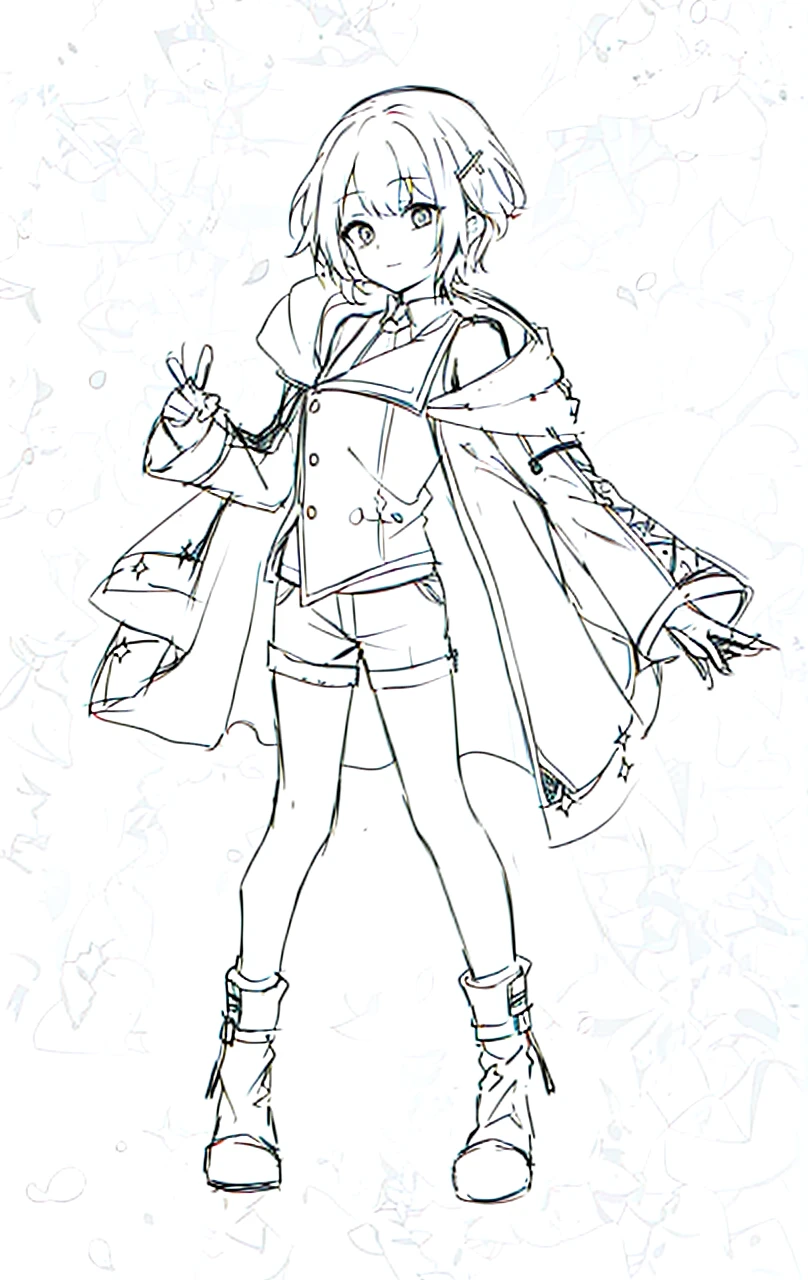 Wizard pattern on coat,shota,full body,glove,short pant,leg calf