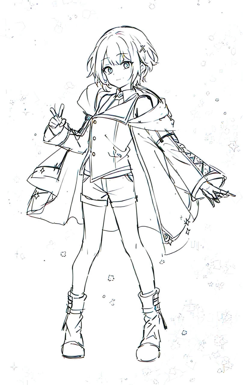 Wizard pattern on coat,shota,full body,glove,short pant,leg calf