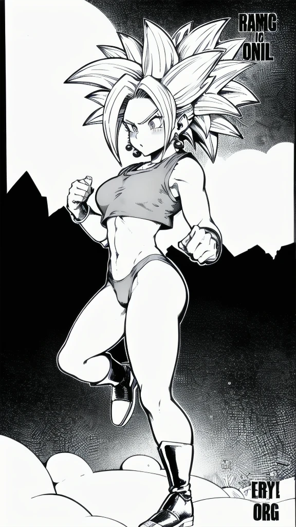 Kefla
Solo . Simple background , manga style , Fitgirl , Lineart , sfw , monochrome,greyscale,comic , Standing , Normal pose , sensual , Safe for work , fullbody , kefla_dragonball,jewelry, earrings, crop top