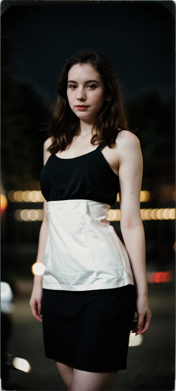 polaroid photo, night photo, photo of 24 y.o beautiful woman, pale skin, bokeh, motion blur