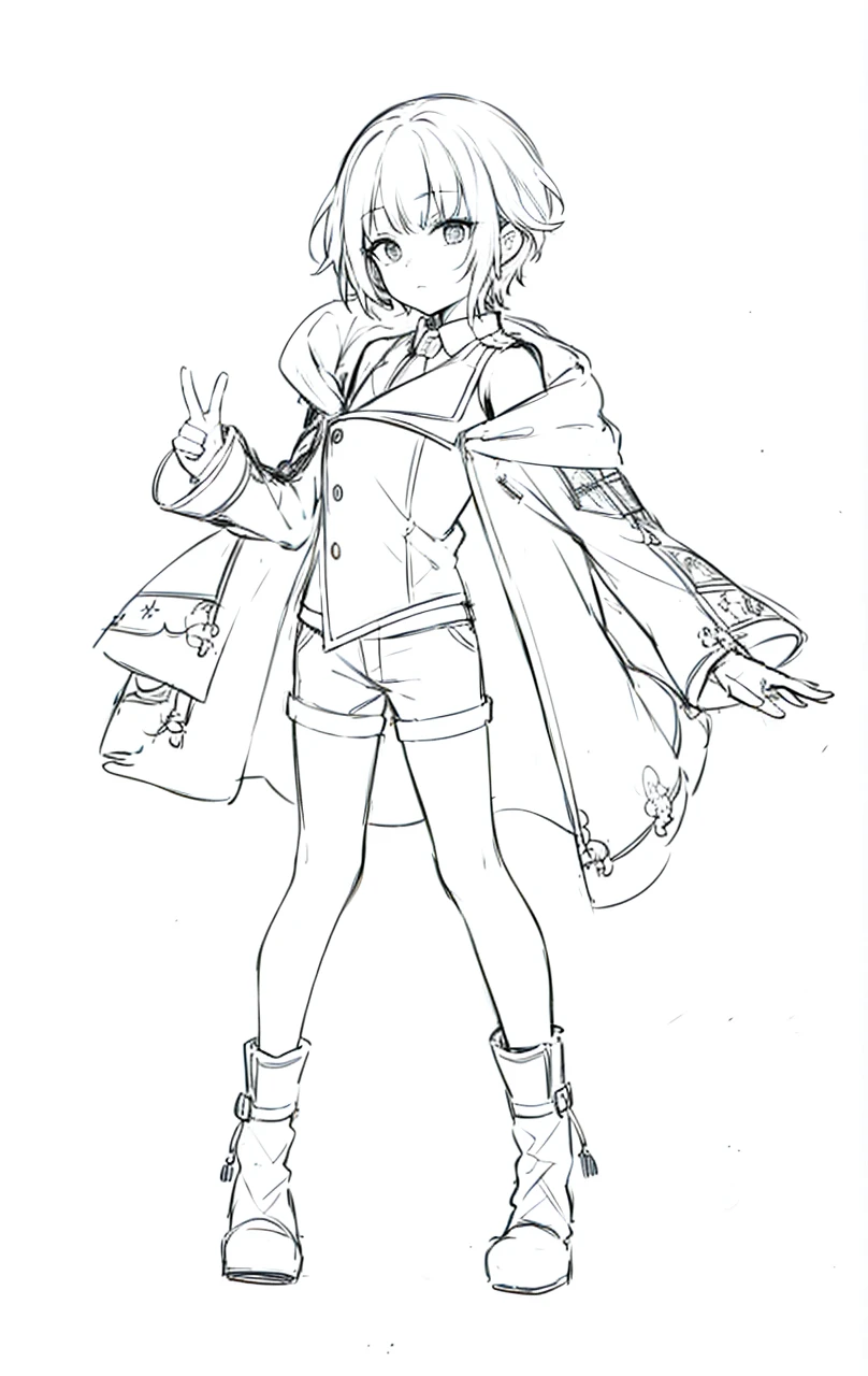 Wizard pattern on coat,shota,full body,glove,short pant,leg calf