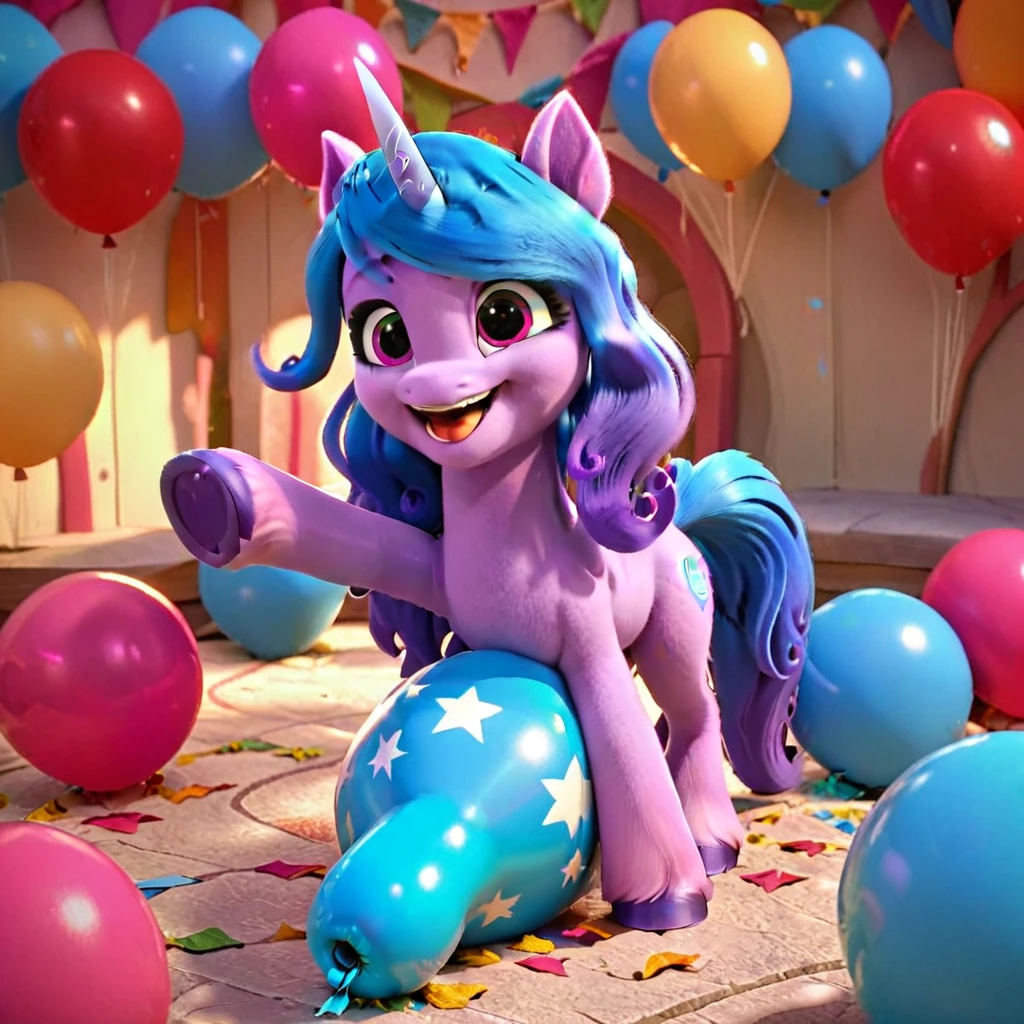 score_9, score_8_up, score_7_up, score_6_up, score_5_up, score_4_up,
female, Izzy Moonbow, solo, looner, nonpop, balloon nonpop, detailed background, party, selfie, fanservice, plot, balloon fetish, balloon support, 3d, hd, 4k, solo,
safe, rating safe,
spread legs, plot, blowing up balloons, balloon blowing, wide hips, arched back, overinflated balloon, tight balloon, necked balloon, translucent balloon, white star print on balloon, balloon inflation,
motion blur, bouncing, squeaking, noisy, loud,
My Little Pony: Make Your Mark, My Little Pony: A New Generation, cinematic, dynamic angle, depth of field, bloom, subsurface scattering