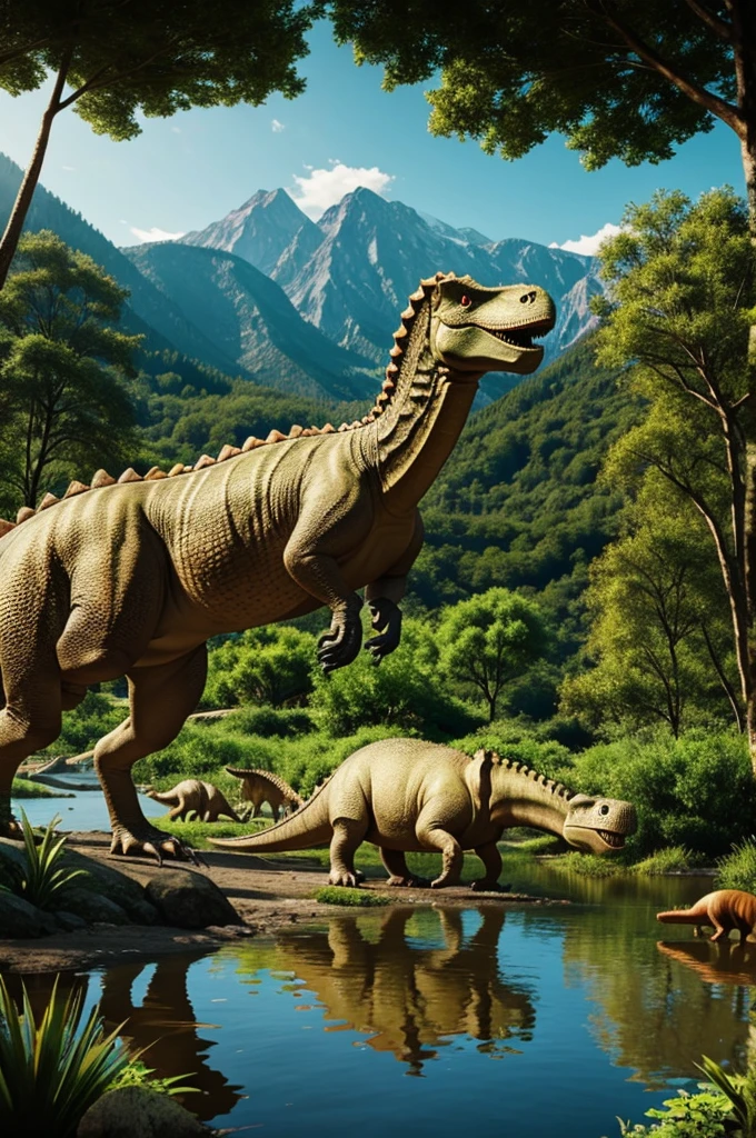 Nature with dinosaurs