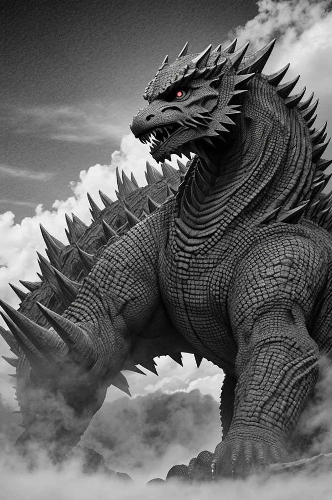 Godzilla minus one in the city tattoo forearm