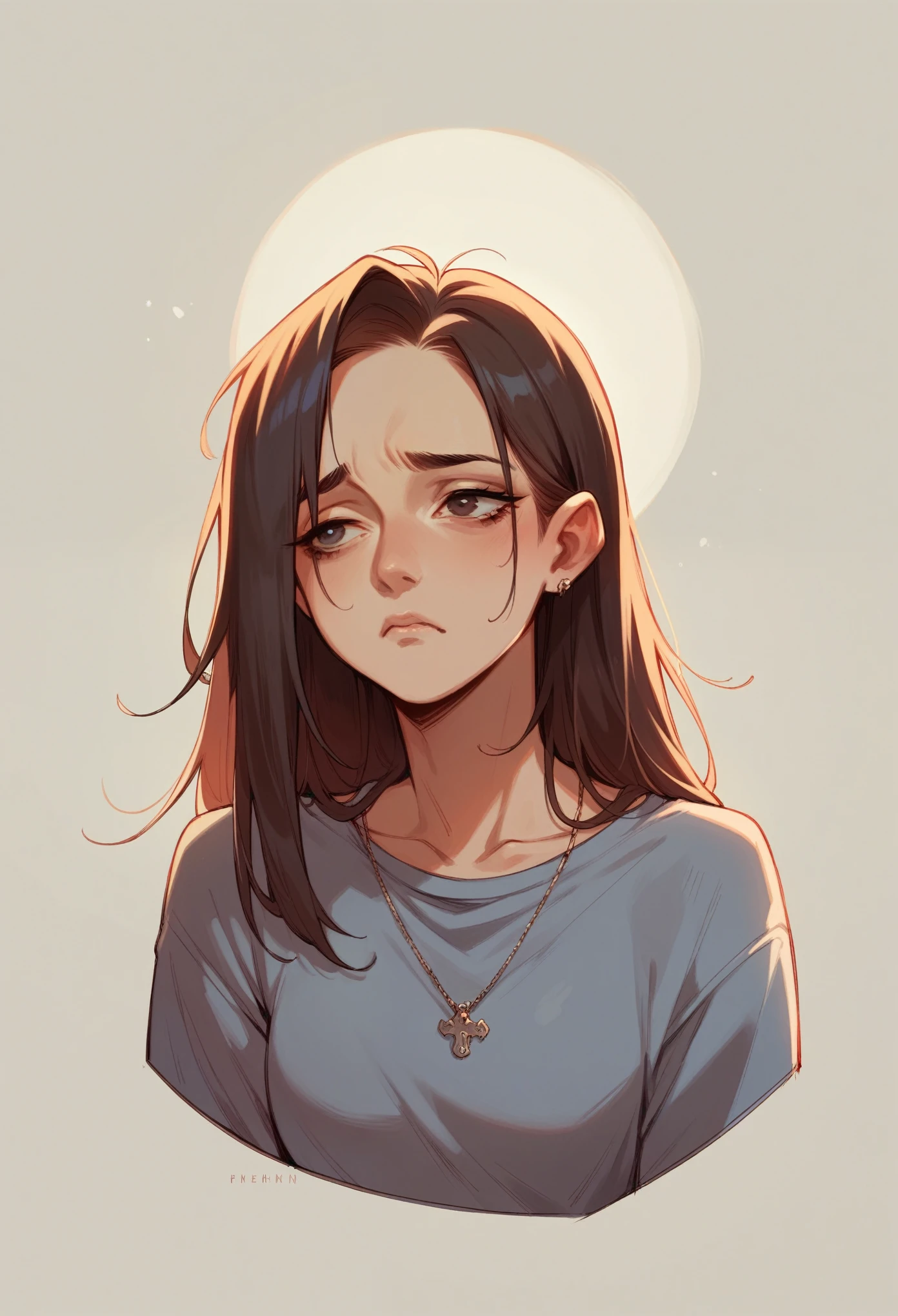 sad scene cartoon characters, artist title and nostalgic atmosphere