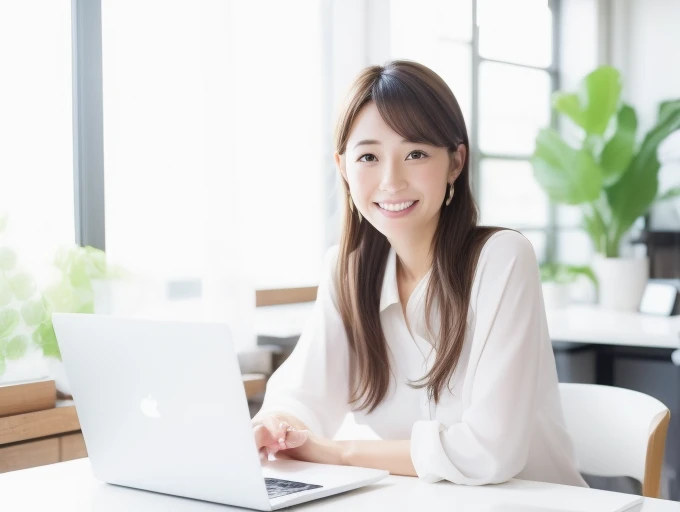Japanese woman in her 41s、businesswoman、short-cut