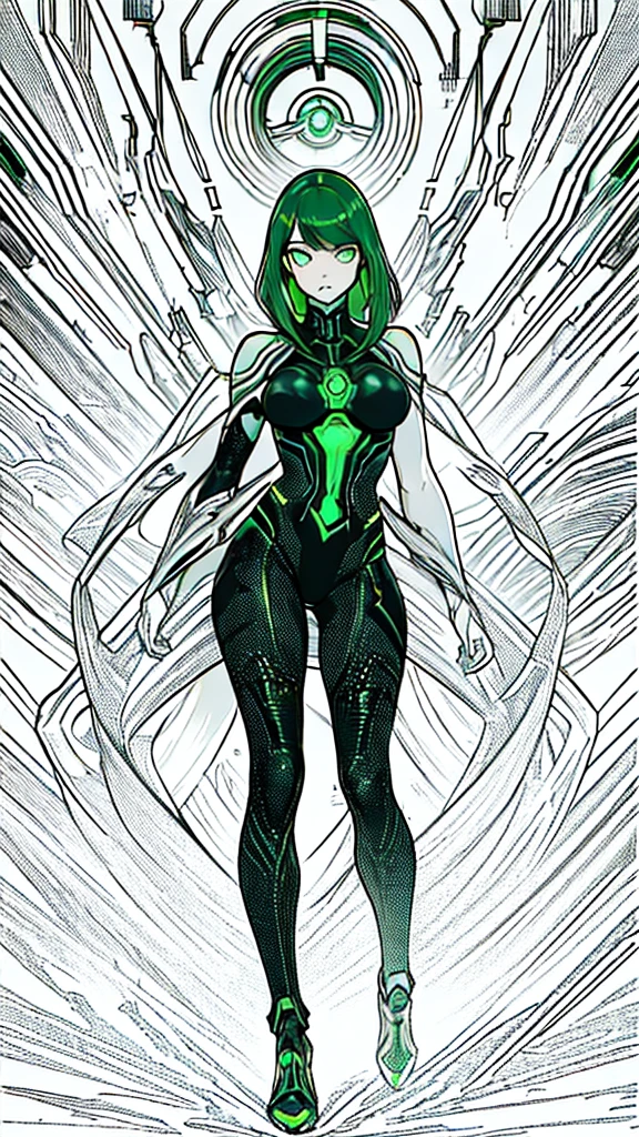 mejor calidad, high resolution,   Excelente puntaje general de cadera, very small waist, small nose, recta y respingona, sharp face A girl in a cutting-edge robot minidress., 
brazos cruzados a la espalda, showing off his strong and toned physique,
Golden skin that glows under ambient lighting..., mostrando vagina
Rasgos faciales detallados con expresivo., Ojos grandes verdes penetrantes que irradian intensidad.,
Sensational curves accentuated by her well-designed robotic suit...,
renderizado hiperrealista, zapatos de tacon negros muy altos de plataforma con pulsera dorada, cuerpo completo, mini vestido, gluteos grandes y redondos, chica europea, piernas muy grandes y torneadas, mostrando gluteos

Mujer hermosa hiperrealista,ojos verdes realistas, sonrisa perfecta, La curva, white pants and black platform heels with straps and hair tied back 