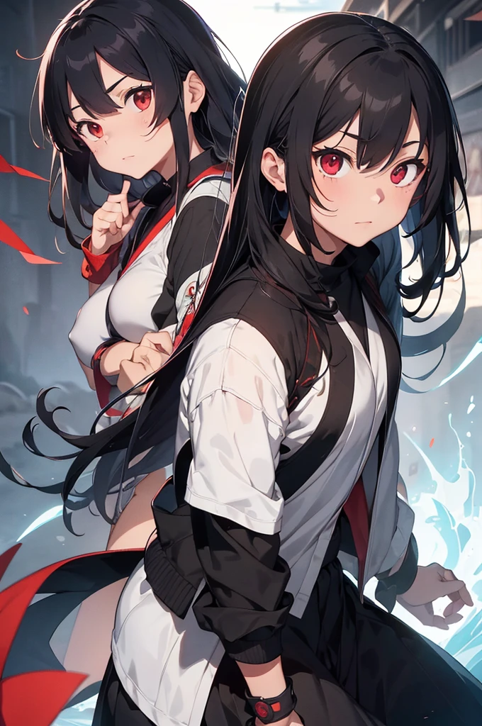 ---
**sex:** masculine
**name:** Katsunori Uchiha
**kor:** 16 yrs old
**Appearance:**
- **hairs:** black, short and spiky, characteristics of members of the Uchiha clan.
- **eyeballs:** Sharingan activated, red eyes with the characteristic tomoe.
- **muka:** Facial features similar to Tobirama Senju, with a serious and determined countenance.
- **Facial painting:** Markings on the face similar to those of Tobirama Senju, consisting of two thin vertical lines running down from under the eyes to the jaw.
- **Anbu Mask:** Traditional Anbu mask, stylized with details reminiscent of the Uchiha clan symbol (a comma of the Sharingan, For example).
**outfit:**
- **Uniforme Anbu:** Standard Anbu Equipment, including light metal armor, gloves and leg protectors.
- **forehead band:** with the symbol of the village of Folha, worn in a traditional way or tied to the arm.
- **Capa Anbu:** A black cape that helps hide your identity and movements.
**Personalidade:**
- **Determined and focused:** Just like Tobirama, Kuro is a determined young man, focused on his missions and loyal to the village.
- **calculating:** Skilled in strategies and tactics, always thinking a few steps ahead.
- **lonely:** Prefer to work alone or in small teams, remaining emotionally distant to avoid distractions.
**skills:**
- **Sharingan:** Able to use the Sharingan in combat, which gives you an advantage in perception and reflexes.
- **Jutsus of the Uchiha clan:** Specialized in fire techniques such as Katon: Judgment of the Supreme Court (Great Fireball Technique).
- **skills Anbu:** Master of espionage techniques, assassination and hand-to-hand combat.
- **Judgment:** Sword skill, complementing your ninja skills.