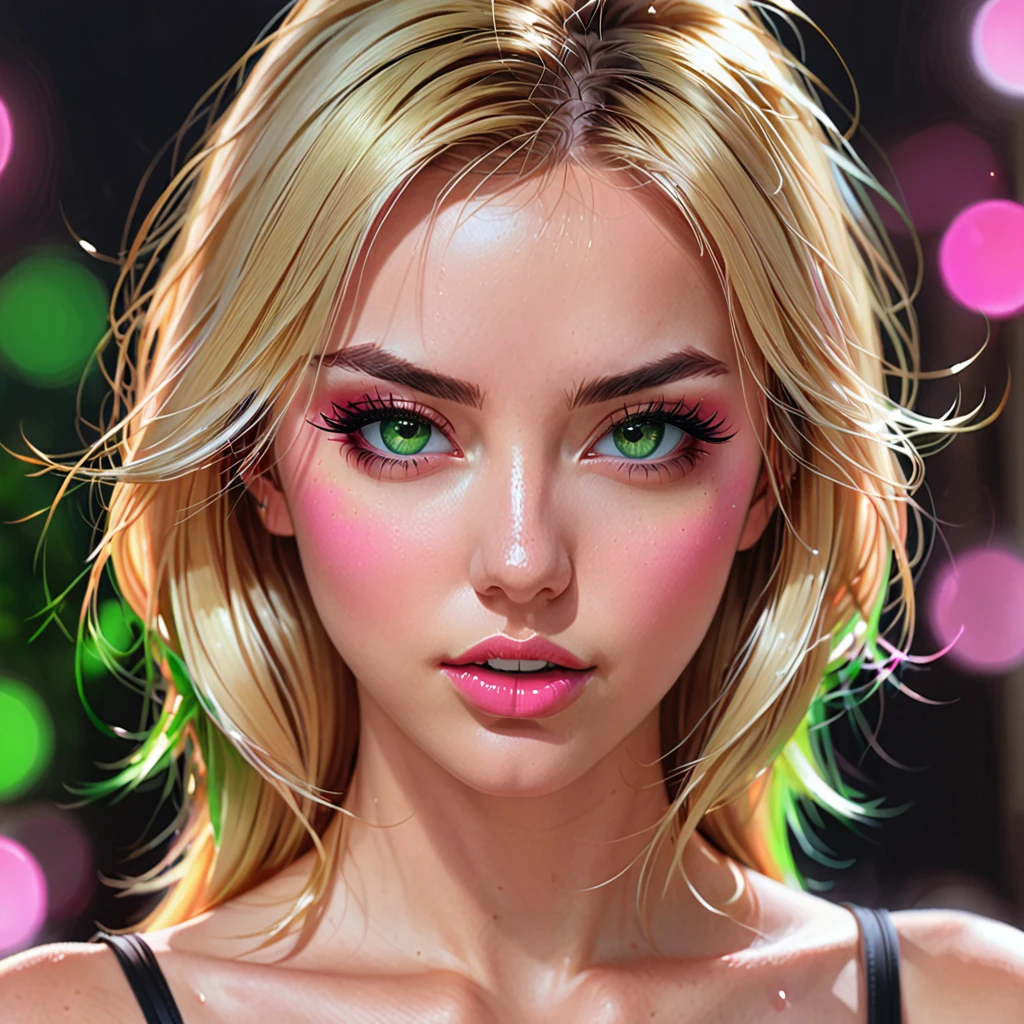 Oral rape of the woman blonde hair green eyes and pink batm and a black top, realistic art style, RossDraws portrait, Artgerm portrait, Anime realistic artstyle, 4K realistic digital art, 4K realistic digital art, 8K Artgerm Bokeh, DeviantArt Artstation CGScosiety, ArtGerm extremely detailed, made with anime painter studio, RossDraw digital painting, (cum on face:1.3), (cum on black top: 1.3)