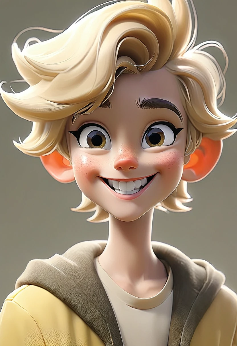 Create a blonde boy with a smile