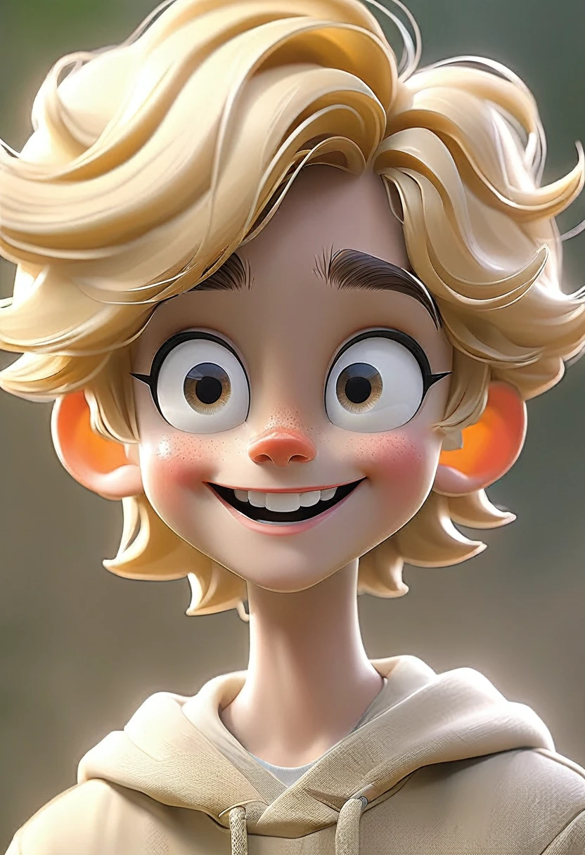 Create a blonde boy with a smile
