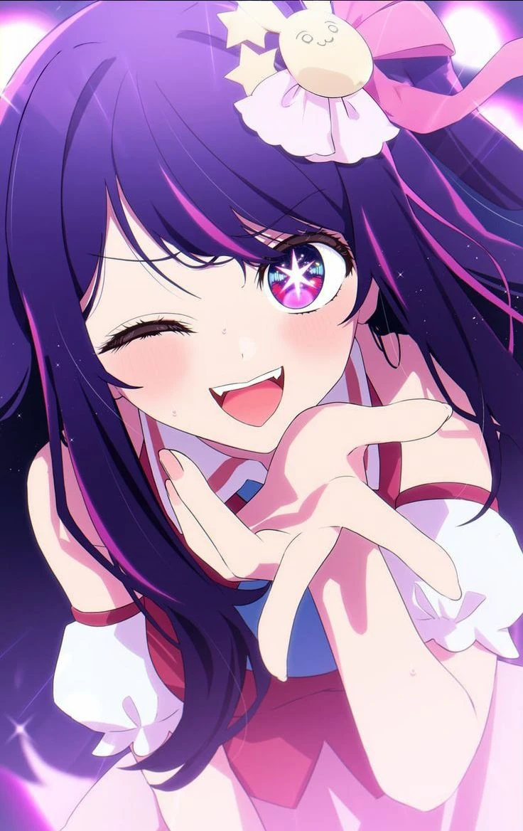 a beautiful young girl wearing transparent black gloves, smiling softly, her hair styled with bangs, adorned with jewelry, wearing a pastel colored dress, detailed anime-style character, kawaii, neon, black and blue colors, daring, detailed face, detailed clothing, high quality, 4k, photorealistic, professional