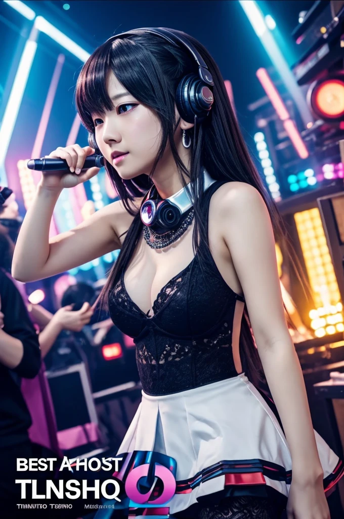 ((Best Quality)), ((Masterpiece)), (detailed), party anime style techno song cover