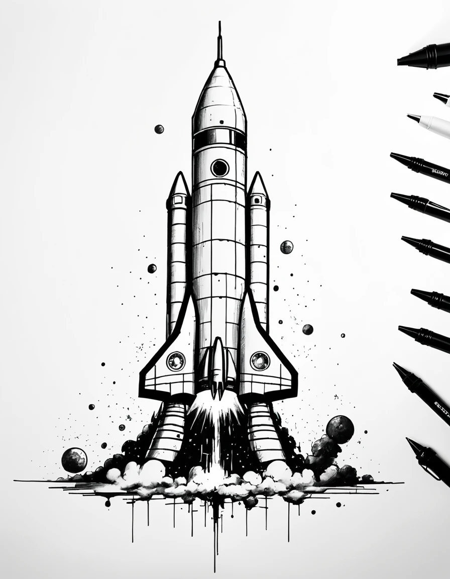 Starry sky sketch, pen drawing, chaotic, minimalist, 4k, UHD, masterpiece