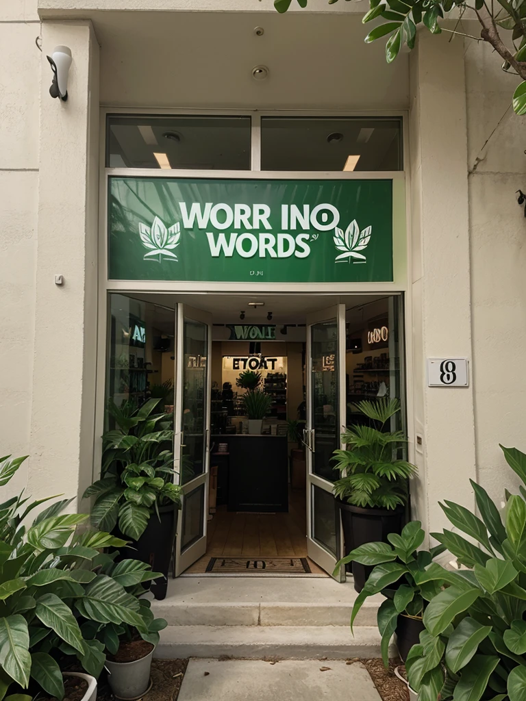 Logo for a store selling artificial plants ( Plant world )
