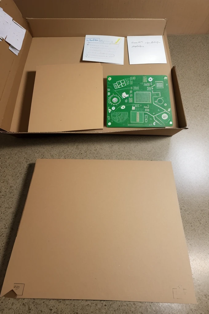 A photo of a cardboard with cell designs, and some notes,as if I took a photo of a school project