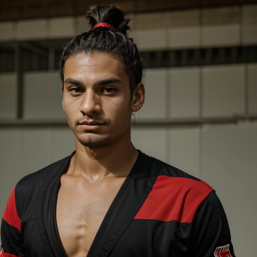 Flamengo player Black and with topknot (with an average of 18 years old