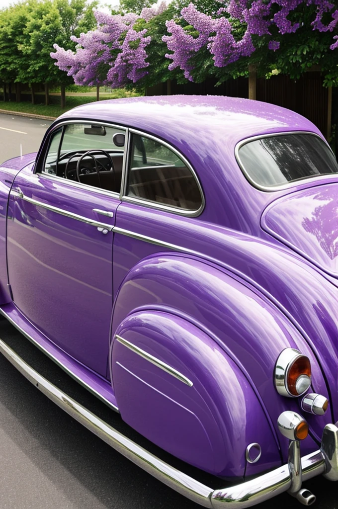 Lilac cake delivery car