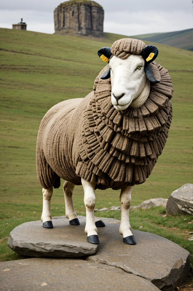 Create a stone sheepman