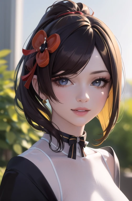 1girl, solo, beautiful detailed eyes, beautiful detailed lips, extremely detailed face and eyes, long eyelashes, happy, smiling, chiori, looking at viewer, bridal dress, holding flowers, (best quality, 4k, 8k, highres, masterpiece:1.2), ultra-detailed, (realistic, photorealistic, photo-realistic:1.37), HDR, UHD, studio lighting, ultra-fine painting, sharp focus, physically-based rendering, extreme detail description, professional, vivid colors, bokeh, portraits