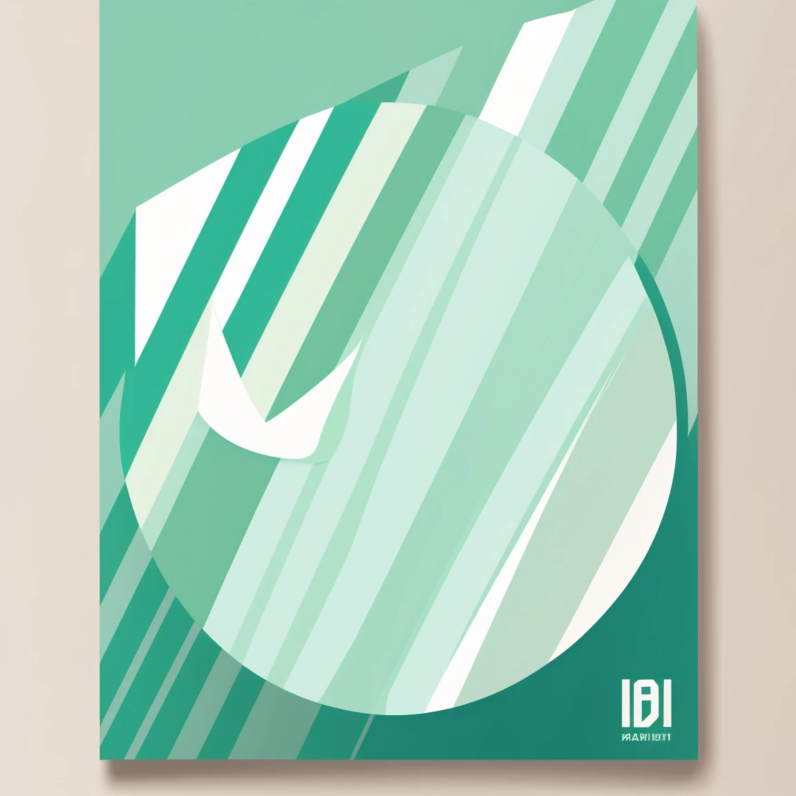 versatile mint green and cornsilk colors art design, ideal for stickers, t-shirts, posters, the design is abstract, smooth lines, its perspective is flat, vector rendering:1.4, Sticker, t-shirt, poster, vector, graphic art, emblem, Art Style: Illustrative, with thick lines.