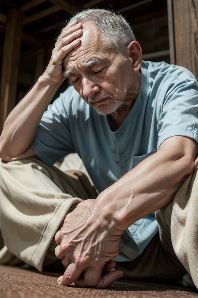 an old man praying
