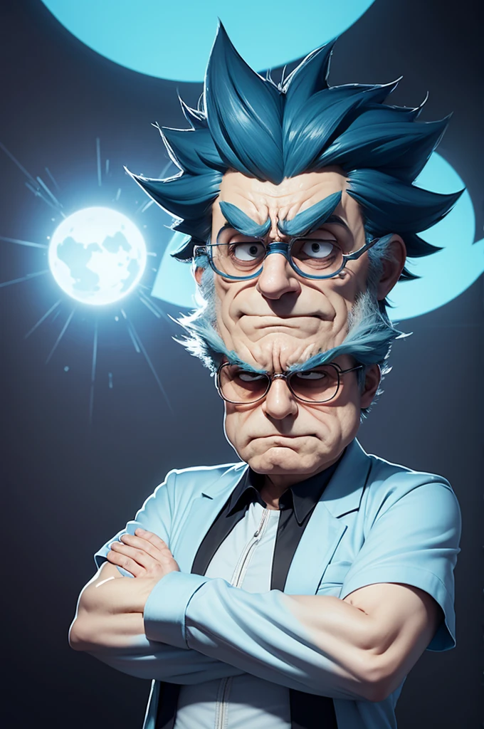 rick sanchez, Background universe, Angry Glasses, crossed arms, Cartoon