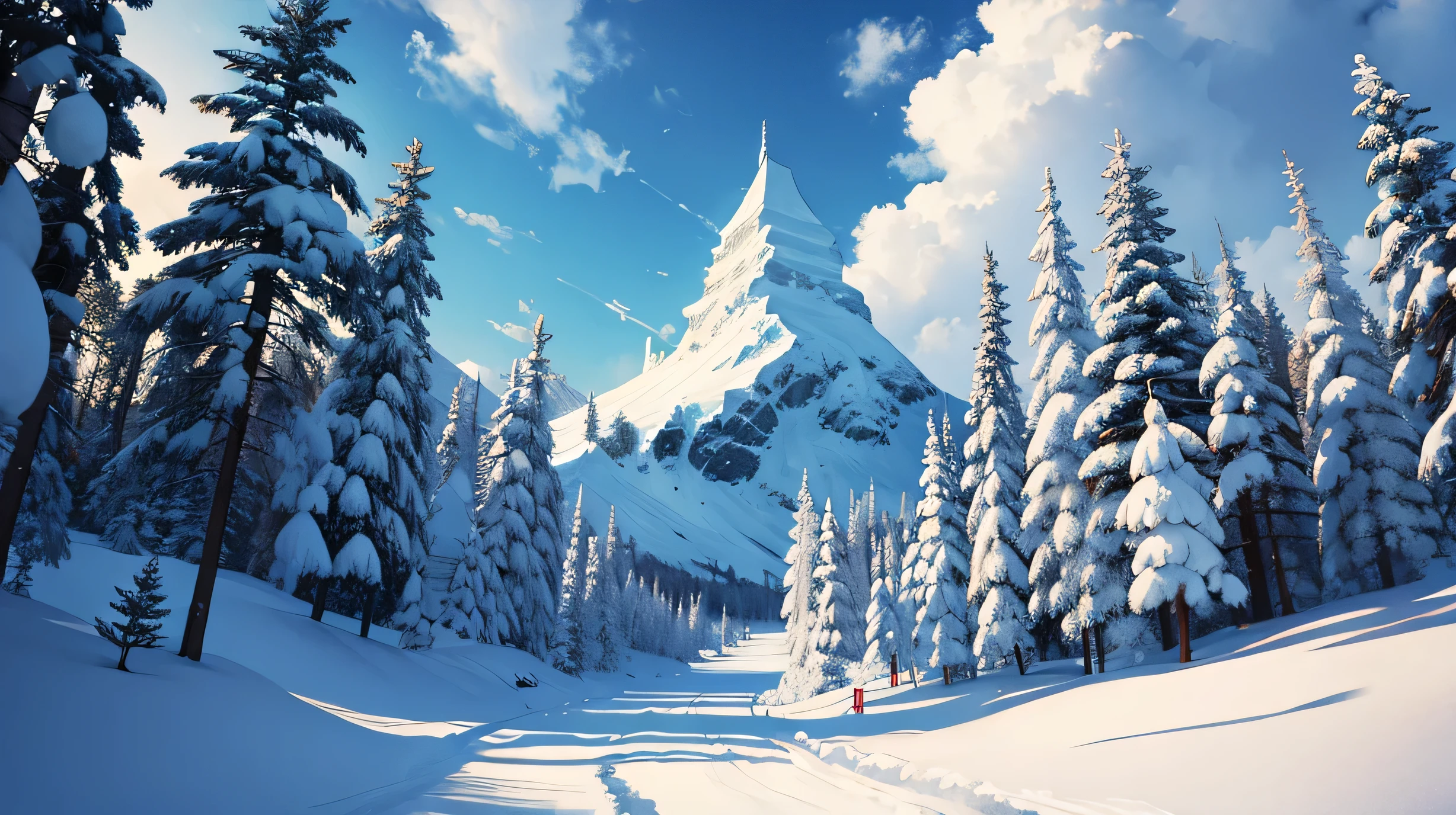 Cartoon Snowy environment