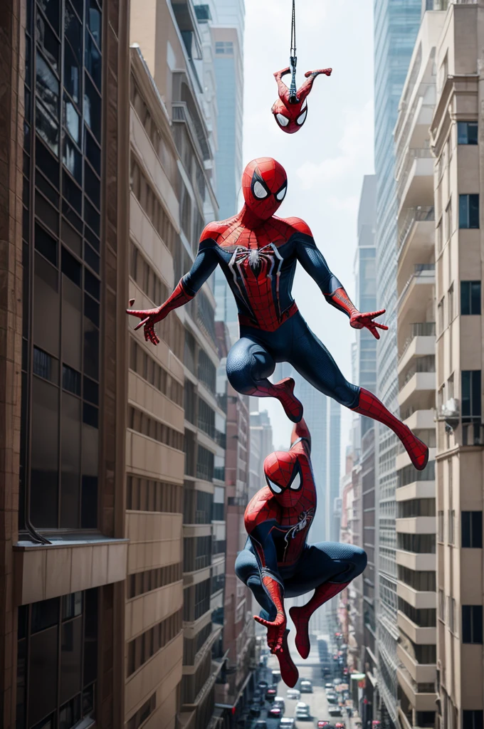 I want Spider-Man hanging from buildings but I want a very beautiful image