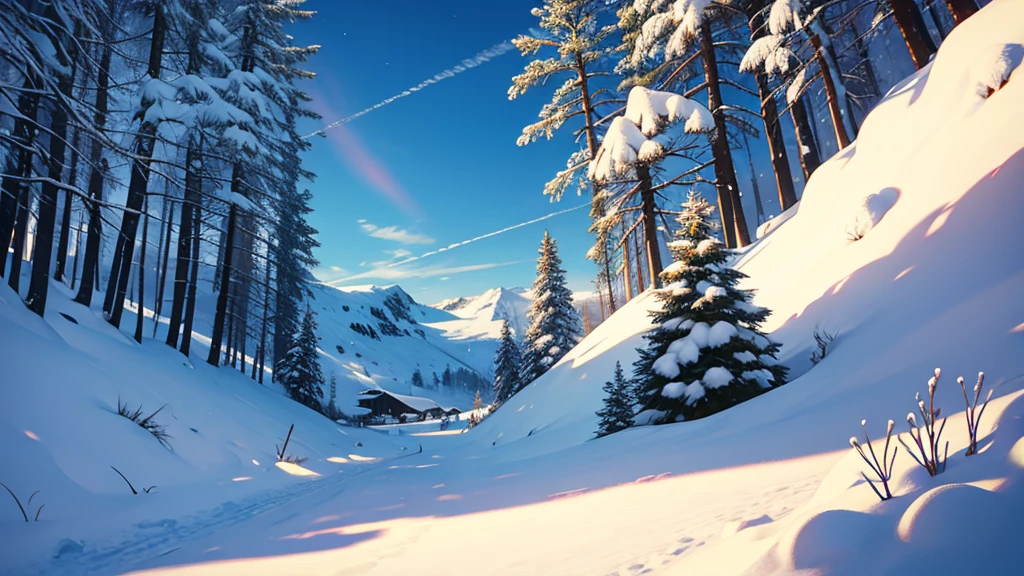 Cartoon snowy land