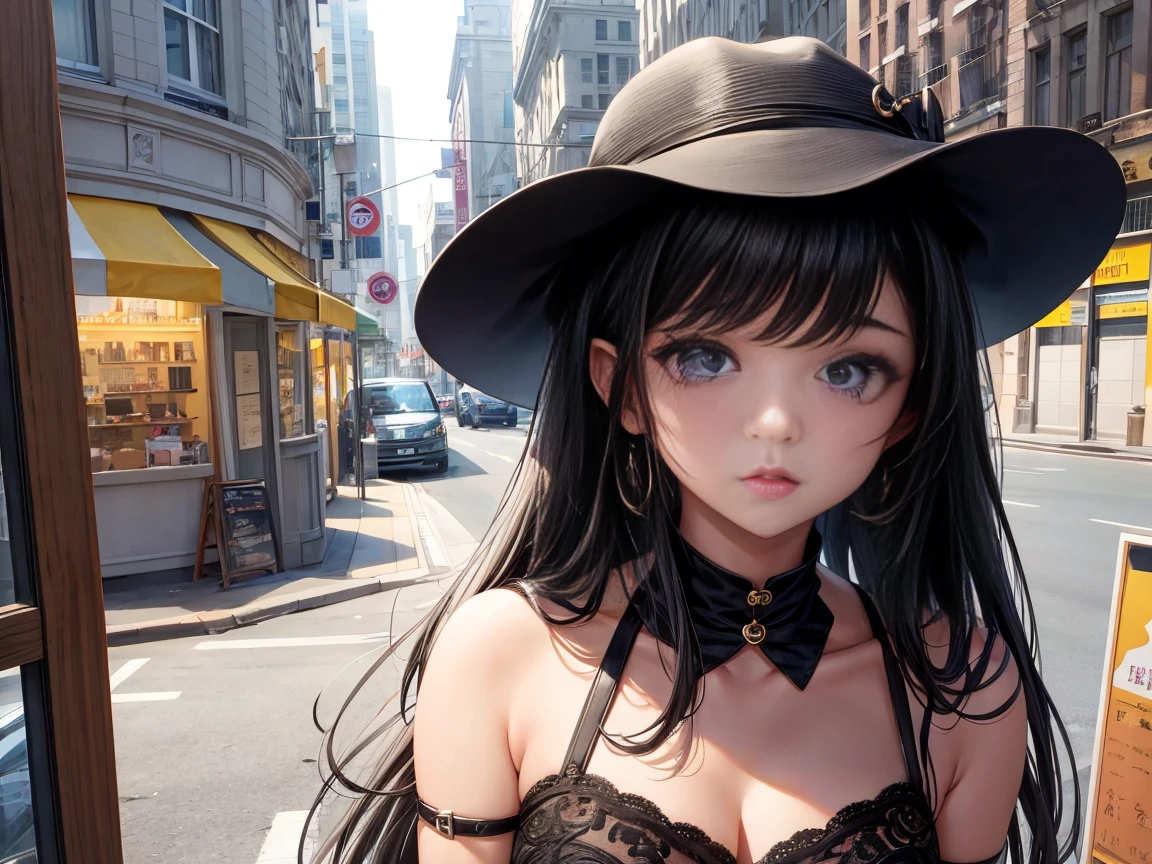 She was wearing only a black men's T-shirt and no bottoms.、8Old Elf Girl、Medium-long black hair、Grey Eyes、Lying in a dark bedroom、Provocative facial expression