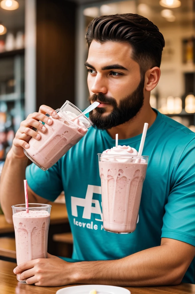 Logo of a man sipping a milkshake